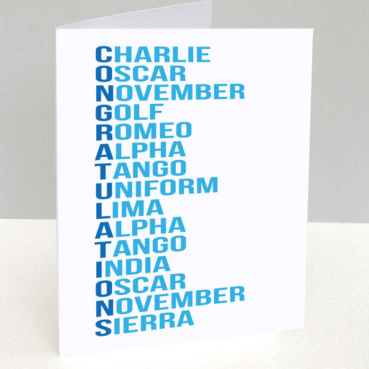 Congratulations Phonetic Alphabet Card