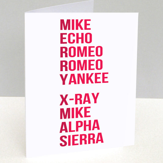 10 pack of Phonetic Alphabet Merry Christmas Cards